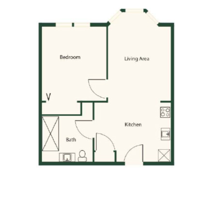 Kaplan-bentleycommons-lynchburg-floorplan-1bedroom-layout